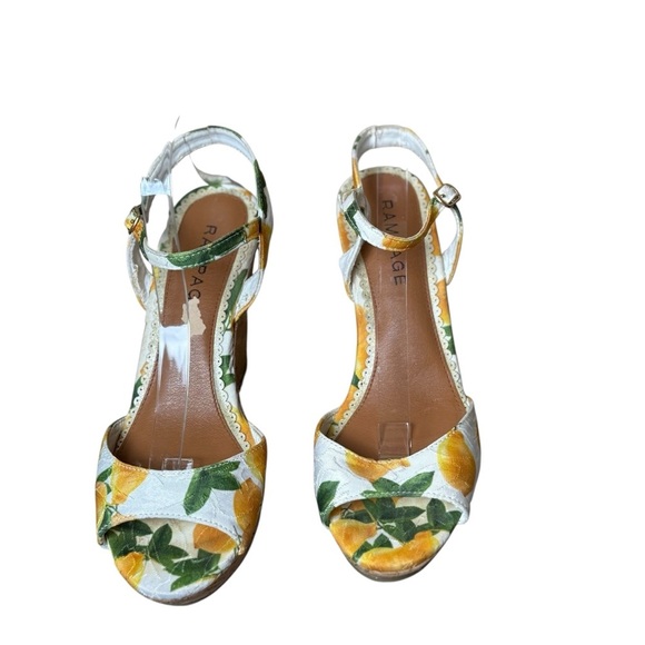 Rampage Y2K Crissy Lemon Wedge Platform Sandals 8.5M Yellow White Casual Party - Picture 4 of 14